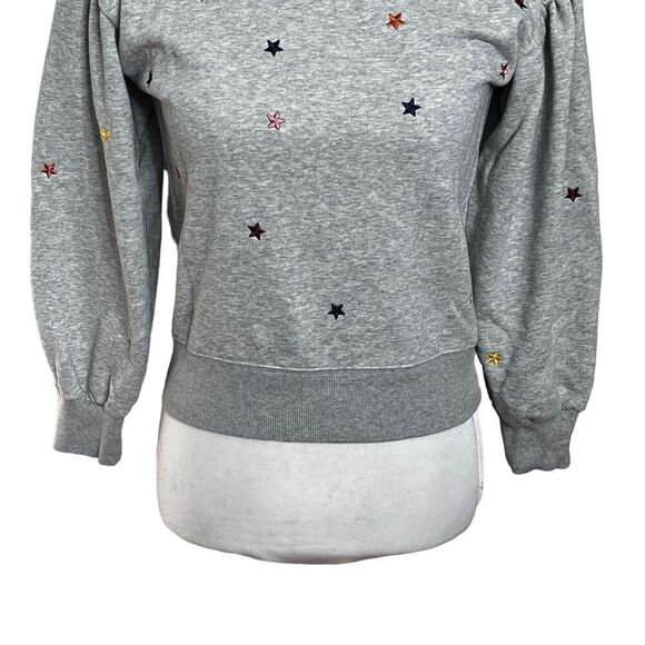 AG Adriano Goldschmied Girls Gray Star Embroidered Sweatshirt Big Kids M - Picture 3 of 9